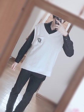 「Chica（チカ）のアイテム」を使った、傘さん（メンズ・174cm）の冬コーディネート