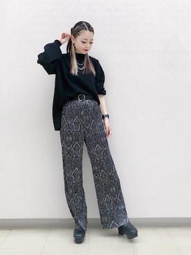 「袖ボリューム」｜「アイテム（腕時計）」を使った、SHIZUKA❁⃘*.ﾟさん（レディース・160cm）の秋コーディネート