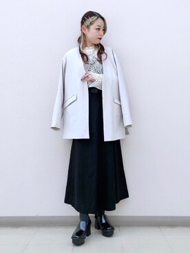 「PAGEBOY（ページボーイ）のアイテム（ノーカラージャケット）」を使った、SHIZUKA❁⃘*.ﾟさん（レディース・160cm）の春コーディネート