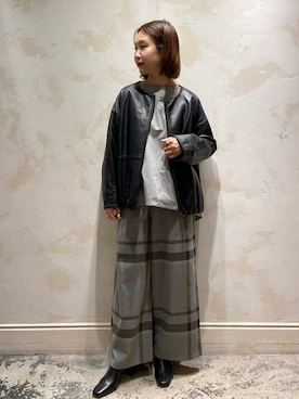 「羊革」｜hayashiさん（レディース・155cm）の秋コーディネート