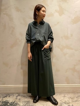 「サテンパンツ」｜「アイテム（その他シューズ）」を使った、hayashiさん（レディース・155cm）の秋コーディネート