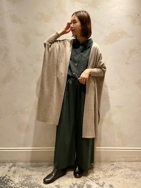 「サテンパンツ」｜「アイテム（その他シューズ）」を使った、hayashiさん（レディース・155cm）の秋コーディネート
