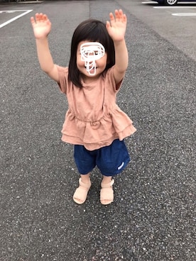 「MIKI HOUSE（ミキハウス）のアイテム（その他パンツ）」を使った、nicoさん（キッズ・74cm）の夏コーディネート