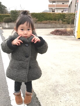 「おさんぽスタイル」｜「アイテム（ジャケット/アウター）」を使った、はるねこさん（キッズ・80cm）の春コーディネート