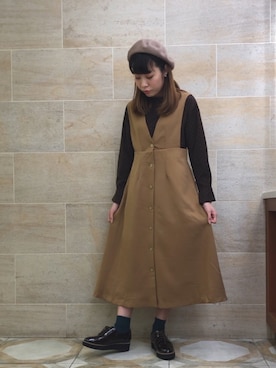 「テチチ(Te chichi)」｜「アイテム（ジャンパースカート）」を使った、ano.さん（レディース・161cm）の秋コーディネート