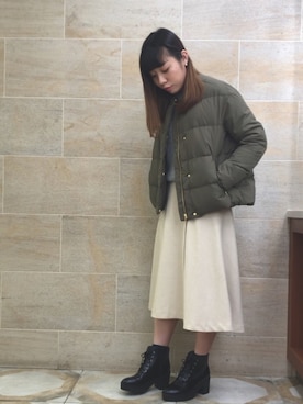 「Te chichi（テチチ）のアイテム（ダウンジャケット/コート）」を使った、ano.さん（レディース・161cm）の秋コーディネート