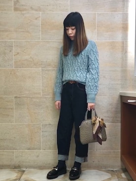 「Te chichi CLASSIC（テチチクラシック）のアイテム（ニット/セーター）」を使った、ano.さん（レディース・161cm）の冬コーディネート