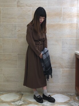 ano.さん（レディース・161cm）の冬コーディネート