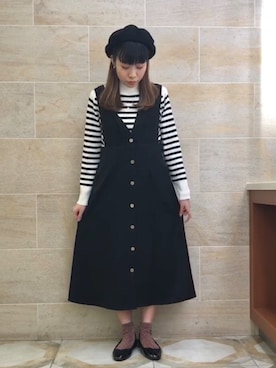「Te chichi（テチチ）のアイテム（ハンチング/ベレー帽）」を使った、ano.さん（レディース・161cm）の冬コーディネート