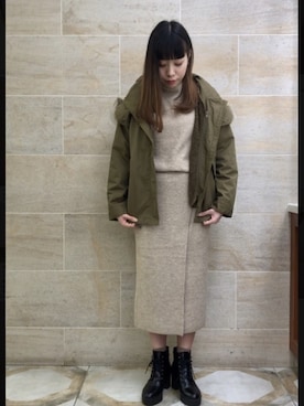 「テチチ(Te chichi)」｜「アイテム（モッズコート）」を使った、ano.さん（レディース・161cm）の冬コーディネート