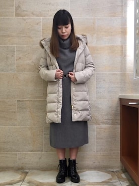 「Te chichi（テチチ）のアイテム（ダウンジャケット/コート）」を使った、ano.さん（レディース・161cm）の冬コーディネート