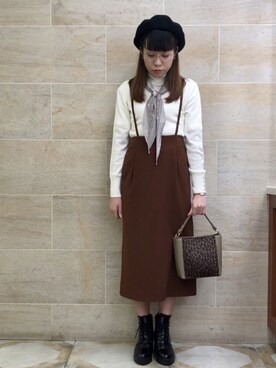 「Te chichi（テチチ）のアイテム（ハンチング/ベレー帽）」を使った、ano.さん（レディース・161cm）の冬コーディネート