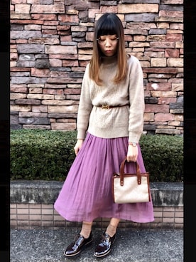 ano.さん（レディース・161cm）の冬コーディネート