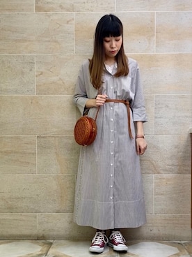 「テチチ(Te chichi)」｜「アイテム（シャツワンピース）」を使った、ano.さん（レディース・161cm）の春コーディネート