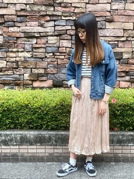 Te chichi シャポー船橋｜あくたがわ みらのさんの「綿天竺ボーダービッグプルオーバー（Te chichi）」を使ったコーディネート