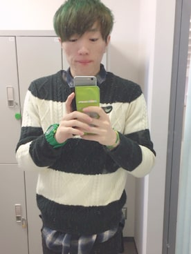 「HERE'S（HERE'S）のアイテム（トップス）」を使った、太郎あげあげさん（メンズ・178cm）の冬コーディネート
