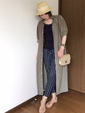 「Radiate（ラディエイト）のアイテム（パンツ）」を使った、hitoponさん（レディース・160cm）の夏コーディネート