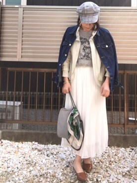 「GRL（グレイル）のアイテム（デニムジャケット）」を使った、hitoponさん（レディース・160cm）の春コーディネート