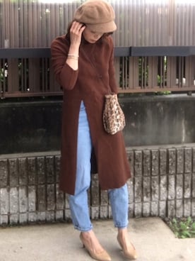 「ikka（イッカ）のアイテム（キャスケット）」を使った、hitoponさん（レディース・160cm）の秋コーディネート