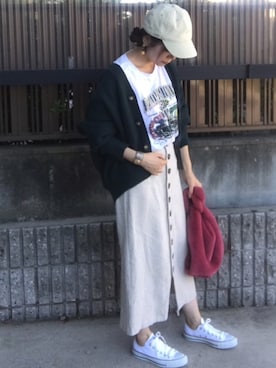 「ざっくりカーデ」｜hitoponさん（レディース・160cm）の秋コーディネート
