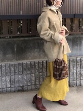 「ARROW（アロー）のアイテム（シューズ）」を使った、hitoponさん（レディース・160cm）の冬コーディネート