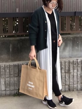 「平成最後のWEARISTAセンバツ」｜「アイテム（シャツワンピース）」を使った、hitoponさん（レディース・160cm）の春コーディネート