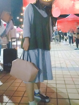 「PULL&BEAR（プルアンドベア）のアイテム（バッグ）」を使った、丸子🐟哒さん（レディース・158cm）の秋コーディネート