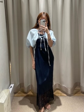 「ぶるー」｜kasaki03さん（レディース・153cm）の夏コーディネート