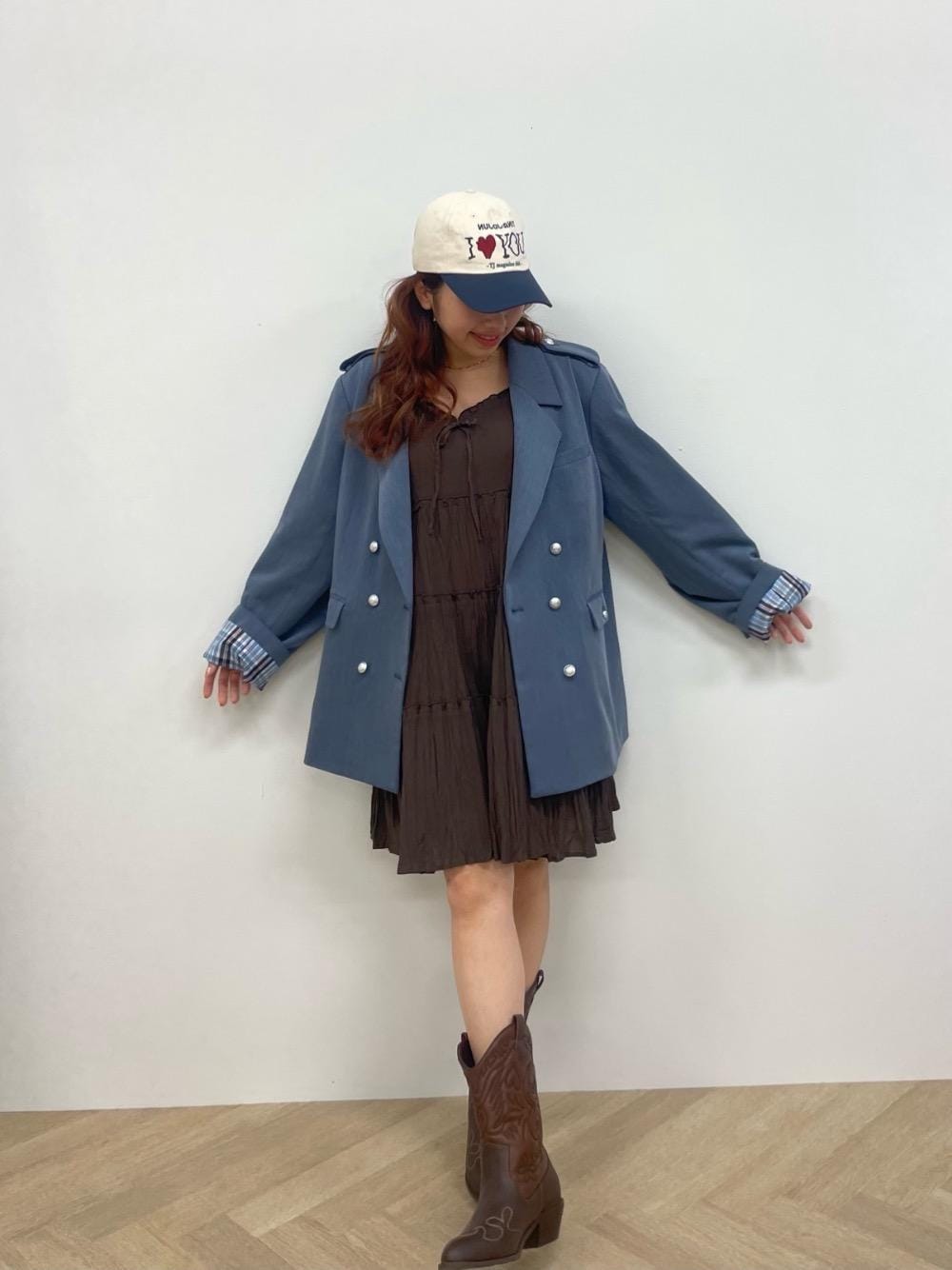 オーバーサイズ ダブルブレストジャケット TINA：JOJUNを使った人気 