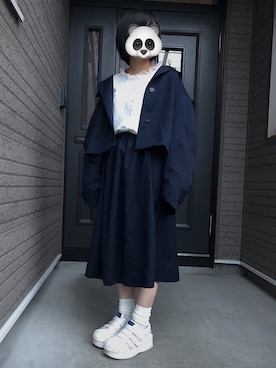 「ルーズソックス」｜「アイテム（トレンチコート）」を使った、🐼さん（レディース・150cm）の春コーディネート