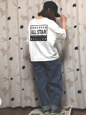 「MERLOT（メルロー）のアイテム（帽子）」を使った、ナナタロスさん（レディース・151cm）の夏コーディネート