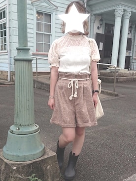 「シースルー」｜「アイテム（レインシューズ）」を使った、ナナタロスさん（レディース・151cm）の夏コーディネート