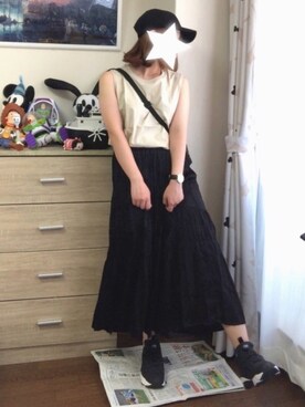 「MERLOT（メルロー）のアイテム（帽子）」を使った、ナナタロスさん（レディース・151cm）の夏コーディネート