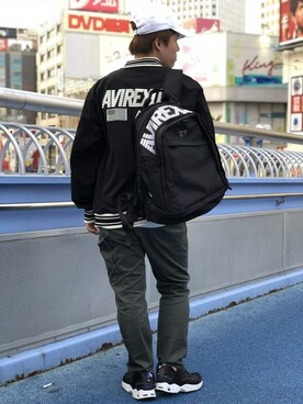 「NEWERA」｜「アイテム（スタジャン）」を使った、HONDAさん（メンズ・171cm）の春コーディネート