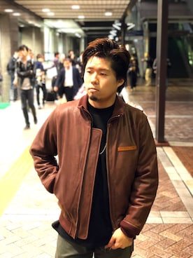 「スエット」｜「アイテム（ブルゾン）」を使った、HONDAさん（メンズ・171cm）の秋コーディネート