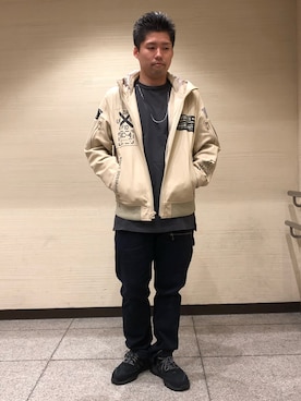 「AVIREX（アヴィレックス）のアイテム（ブルゾン）」を使った、HONDAさん（メンズ・171cm）の夏コーディネート