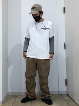 「テラスモール湘南」｜「アイテム（カーゴパンツ）」を使った、HONDAさん（メンズ・171cm）の春コーディネート