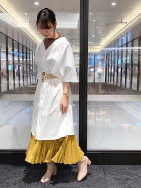 スカートを使った 白シャツワンピ の人気ファッションコーディネート Wear