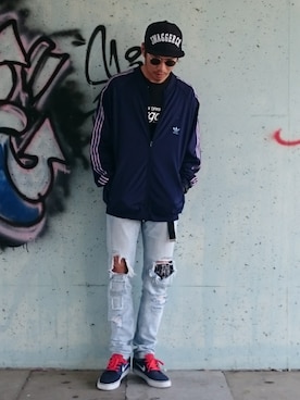 「SWAGGER（スワッガー）のアイテム（キャップ）」を使った、SO®さん（メンズ・178cm）の春コーディネート