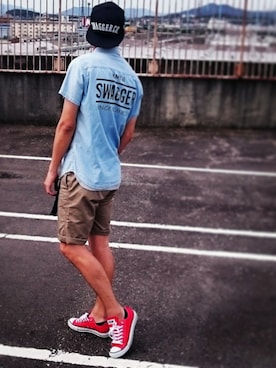 「SWAGGER（スワッガー）のアイテム（キャップ）」を使った、SO®さん（メンズ・178cm）の夏コーディネート