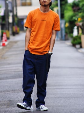 「ワイドシルエット」｜「アイテム（アナログ腕時計）」を使った、SO®さん（メンズ・178cm）の夏コーディネート