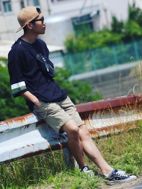 「SWAGGER（スワッガー）のアイテム（アクセサリー）」を使った、SO®さん（メンズ・178cm）の夏コーディネート
