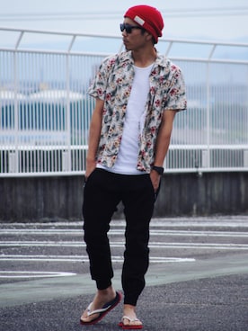 「fuct（ファクト）のアイテム（帽子）」を使った、SO®さん（メンズ・178cm）の夏コーディネート