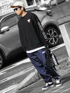 「SWAGGER（スワッガー）のアイテム（キャップ）」を使った、SO®さん（メンズ・178cm）の秋コーディネート