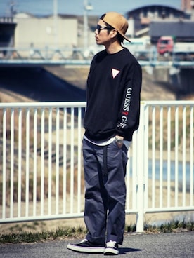 「BACKS（バックス）のアイテム」を使った、SO®さん（メンズ・178cm）の春コーディネート