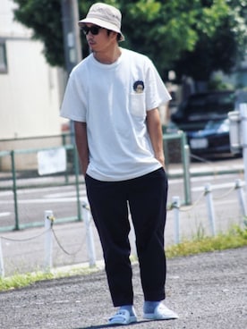 「430（フォーサーティ）のアイテム（帽子）」を使った、SO®さん（メンズ・178cm）の夏コーディネート