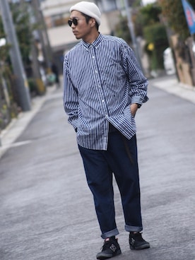 「FAT(エフエイティー)のアイテム(帽子)」を使った、SO®さん(メンズ・178cm)の春コーディネート