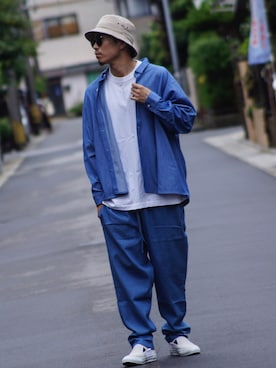 「430（フォーサーティ）のアイテム（帽子）」を使った、SO®さん（メンズ・178cm）の夏コーディネート