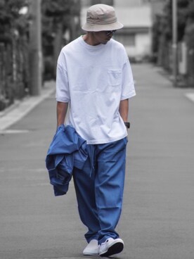 「430（フォーサーティ）のアイテム（帽子）」を使った、SO®さん（メンズ・178cm）の夏コーディネート