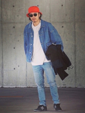 「430（フォーサーティ）のアイテム（帽子）」を使った、SO®さん（メンズ・178cm）の春コーディネート